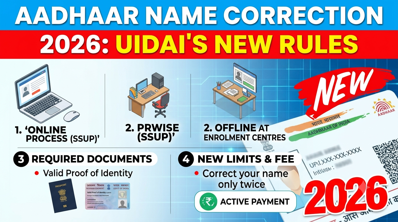 Aadhaar Name Correction 2026: UIDAI's New Rules
